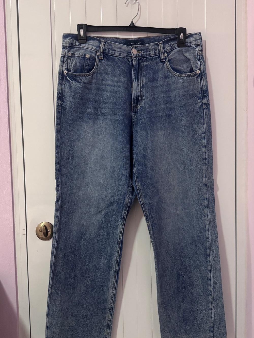 Aeropostale Women's Wide Leg Blue Washed Jeans